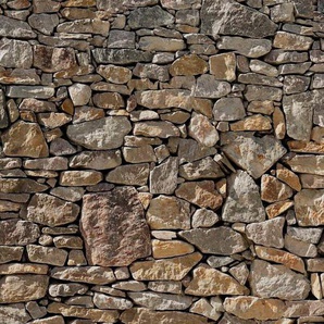 Komar Fototapete Stone Wall - Größe 368 x 254 cm, glatt, bedruckt, Wohnzimmer, Schlafzimmer