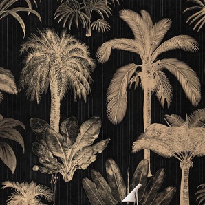 KOMAR Fototapete Vlies - En Detail Größe 200 x 250 cm Tapeten Gr. Rollen: 1 St., beige,schwarz Fototapeten Blumen