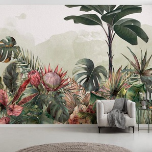 KOMAR Fototapete Vlies - Jungle Spot Größe 400 x 250 cm Tapeten Gr. Rollen: 1 St., grün Fototapeten Blumen