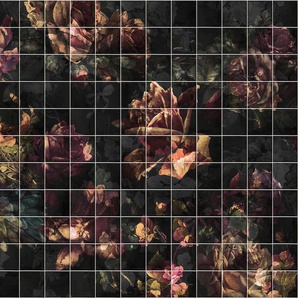 KOMAR Fototapete Vliestapete Tiles Flowers Tapeten 400 x 280 cm Gr. B/L: 4 m x 2,8 m, bunt Fototapeten Blumen