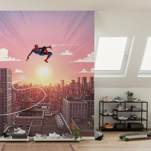 Komar Kindertapete Marvel Spider-Man Swinging Through the Air, glatt, bedruckt, (Packung, 1 St)