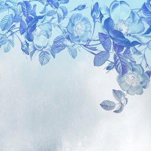 KOMAR Vliestapete Blue Aura Tapeten 350x250 cm (Breite x Höhe) Gr. B/L: 350 m x 250 m, Rollen: 1 St., bunt Blumentapeten