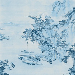 KOMAR Vliestapete Blue China Tapeten 200x280 cm (Breite x Höhe), Vliestapete, 100 cm Bahnbreite Gr. B/L: 200 m x 280 m, Rollen: 1 St., blau Blumentapeten