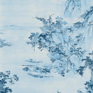 KOMAR Vliestapete Blue China Tapeten Gr. B/L: 200 m x 280 m, Rollen: 1 St., blau Blumentapeten