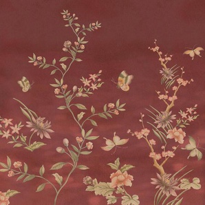 KOMAR Vliestapete Chinoiserie Tapeten 250x250 cm (Breite x Höhe) Gr. B/L: 250 m x 250 m, Rollen: 1 St., bunt (rot, grün, weiß) Blumentapeten