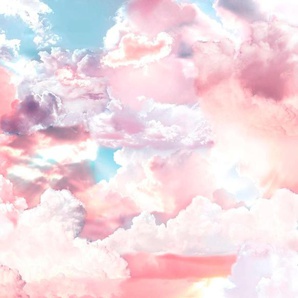 KOMAR Vliestapete Clouds Tapeten 300x250 cm (Breite x Höhe), Vliestapete, 100 cm Bahnbreite Gr. B/L: 300 m x 250 m, Rollen: 1 St., rosa Vliestapeten