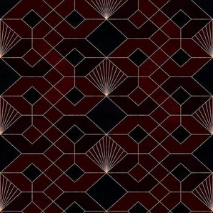 KOMAR Vliestapete Coquilles Tapeten Gr. B/L: 1,5 m x 2,8 m, rot (rot, schwarz) Türtapeten