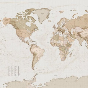 Komar Vliestapete Digitaldruck Vlies - Earth Map - Größe 350 x 250 cm, glatt, bedruckt, Wohnzimmer, Schlafzimmer