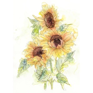 KOMAR Vliestapete Girasol Tapeten 200x250 cm (Breite x Höhe) Gr. B/L: 200 m x 250 m, Rollen: 1 St., gelb (gelb, grün) Blumentapeten