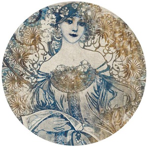 Komar Vliestapete Goddess, glatt, abstrakt, (1 St), 125x125 cm (Breite x Höhe), rund und selbstklebend