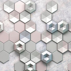 Komar Vliestapete Hexagon Concrete, glatt, grafisch