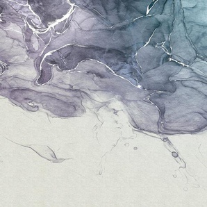 Komar Vliestapete Digitaldruck Vlies - Ink Blue Fluid - Größe 300 x 280 cm, glatt, bedruckt, (1 St), Wohnzimmer, Schlafzimmer