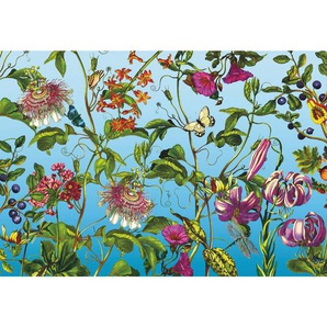 Komar Vliestapete Jardin, Mehrfarbig, Papier, Floral, 368x248 cm, Made in Germany, FSC Mix, Tapeten Shop, Vliestapeten