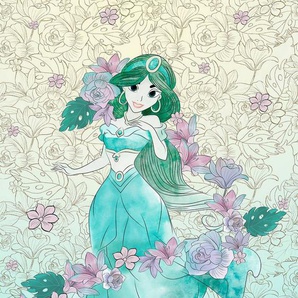 Komar Vliestapete Digitaldruck Vlies - Jasmin Pale Flowers - Größe 200 x 280 cm, glatt, bedruckt, Kinderzimmer