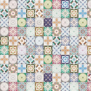 KOMAR Vliestapete Marrakech Mosaik Tapeten Gr. B/L: 400 m x 250 m, Rollen: 1 St., bunt (grau, blau, grün) Vliestapeten