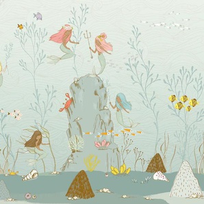 Komar Vliestapete Digitaldruck Vlies - Mermaids - Größe 350 x 280 cm, glatt, bedruckt, Kinderzimmer