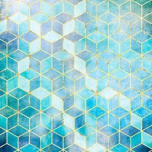 KOMAR Vliestapete Mosaik Azzuro Tapeten Gr. B/L: 200 m x 250 m, Rollen: 1 St., blau (grau) Steintapeten Tapeten