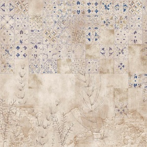 KOMAR Vliestapete Murmurous Marrakesh Tapeten 400x250 cm (Breite x Höhe), Vliestapete, 100 cm Bahnbreite Gr. B/L: 400 m x 250 m, Rollen: 1 St., grau (grau, blau) Steintapeten