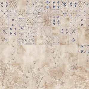 KOMAR Vliestapete Murmurous Marrakesh Tapeten Gr. B/L: 400 m x 250 m, Rollen: 1 St., grau (grau, blau) Steintapeten