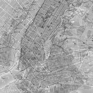 KOMAR Vliestapete NYC Map Tapeten Gr. B/L: 200 m x 250 m, Rollen: 1 St., grau Vliestapeten