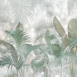 KOMAR Vliestapete Paillettes Tropicales Tapeten Gr. B/L: 368 m x 248 m, Rollen: 1 St., bunt (grün, blau, weiß) Vliestapeten