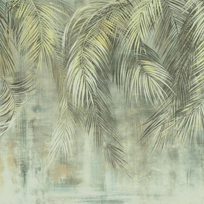 KOMAR Vliestapete Palm Fronds Tapeten Gr. B/L: 350 m x 250 m, Rollen: 1 St., bunt (grün, blau, weiß) Blumentapeten