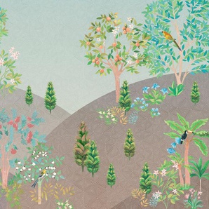 KOMAR Vliestapete Persian Garden Tapeten 300x250 cm (Breite x Höhe) Gr. B/L: 300 m x 250 m, Rollen: 1 St., bunt Blumentapeten