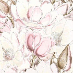 KOMAR Vliestapete Petals Tapeten 368x248 cm (Breite x Höhe), inklusive Kleister Gr. B/L: 368 m x 248 m, Rollen: 1 St., rosa (weiß, rosa) Blumentapeten