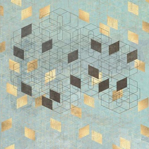 Komar Vliestapete Digitaldruck Vlies - Plaqué Or - Größe 200 x 280 cm, glatt, bedruckt, Wohnzimmer, Schlafzimmer