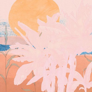 KOMAR Vliestapete Platanos Pink Tapeten 250x280 cm (Breite x Höhe) Gr. B/L: 250 m x 280 m, Rollen: 1 St., bunt Blumentapeten
