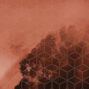 Komar Vliestapete Pure Golden Grid, glatt, 200x250 cm (Breite x Höhe), Vliestapete, 100 cm Bahnbreite
