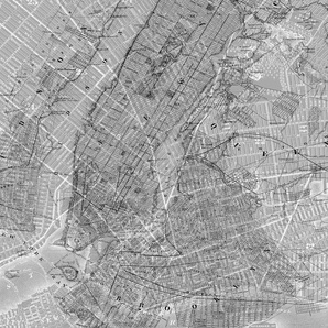 KOMAR Vliestapete Pure NYC Map Tapeten Gr. B/L: 2 m x 2,5 m, grau Türtapeten Tapeten