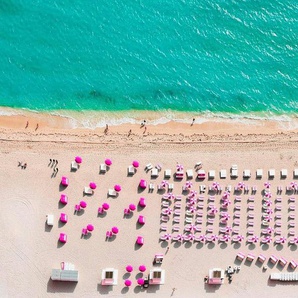 Komar Vliestapete Pure Pink Umbrella, glatt, Strand, 400x250 cm (Breite x Höhe), Vliestapete, 100 cm Bahnbreite