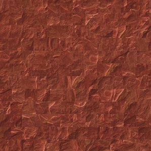 KOMAR Vliestapete Red Slate Tiles Tapeten 400x280 cm (Breite x Höhe) Gr. B/L: 400 m x 280 m, Rollen: 1 St., rot (rot, braun) Blumentapeten