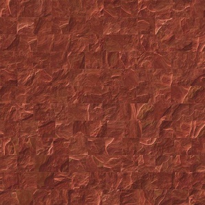 KOMAR Vliestapete Red Slate Tiles Tapeten Gr. B/L: 400 m x 280 m, Rollen: 1 St., rot (rot, braun) Blumentapeten
