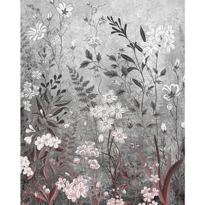 Komar Vliestapete, Rosa, Schwarz, Weiß, Floral, 200x250 cm, Fsc, Tapeten Shop, Vliestapeten