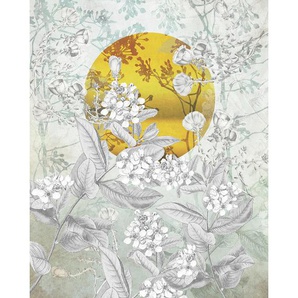Komar Vliestapete, Schwarz, Weiß, Gold, Floral, 200x250 cm, Fsc, Tapeten Shop, Vliestapeten