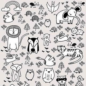 Komar Vliestapete Scribble Park, glatt, Comic, 100x250 cm (Breite x Höhe), Vliestapete, 100 cm Bahnbreite