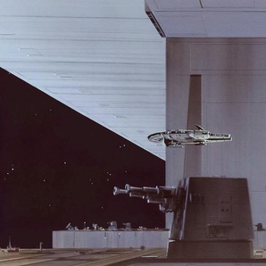 KOMAR Vliestapete Star Wars Classic RMQ Death Star Hangar Tapeten 500x250 cm (Breite x Höhe) Gr. B/L: 500 m x 250 m, Rollen: 1 St., grau (grau, schwarz) Vliestapeten