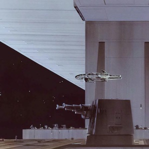 KOMAR Vliestapete Star Wars Classic RMQ Death Star Hangar Tapeten Gr. B/L: 500 m x 250 m, Rollen: 1 St., grau (grau, schwarz) Vliestapeten