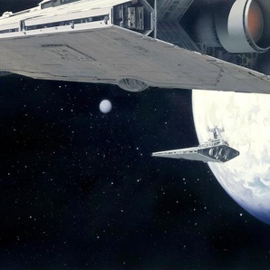 KOMAR Vliestapete Star Wars Classic RMQ Stardestroyer Tapeten Gr. B/L: 500 m x 250 m, Rollen: 1 St., schwarz (schwarz, weiß) Vliestapeten