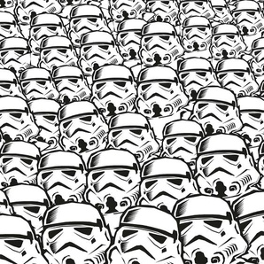 KOMAR Vliestapete Star Wars Stormtrooper Swarm Tapeten 250x280 cm (Breite x Höhe) Gr. B/L: 250 m x 280 m, Rollen: 1 St., schwarz (schwarz, weiß) Vliestapeten