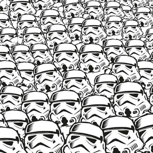 KOMAR Vliestapete Star Wars Stormtrooper Swarm Tapeten Gr. B/L: 250 m x 280 m, Rollen: 1 St., schwarz (schwarz, weiß) Vliestapeten