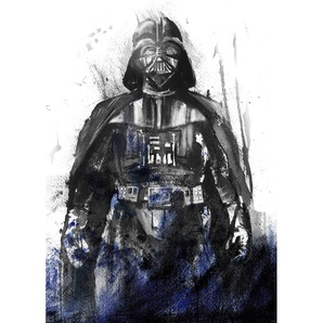 KOMAR Vliestapete Star Wars Watercolor Vader Tapeten 200x280 cm (Breite x Höhe) Gr. B/L: 200 m x 280 m, Rollen: 1 St., schwarz (schwarz, weiß) Vliestapeten