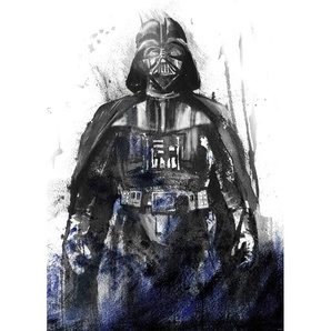KOMAR Vliestapete Star Wars Watercolor Vader Tapeten Gr. B/L: 200 m x 280 m, Rollen: 1 St., schwarz (schwarz, weiß) Vliestapeten