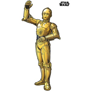 KOMAR Vliestapete Star Wars XXL C-3PO Tapeten Gr. B/L: 127 m x 200 m, Rollen: 1 St., goldfarben (gold) Vliestapeten