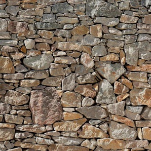 KOMAR Vliestapete Stone Wall Tapeten Gr. B/L: 300 m x 250 m, Rollen: 1 St., bunt Steintapeten