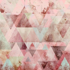 Komar Vliestapete Digitaldruck Vlies - Triangles Red - Größe 400 x 250 cm, glatt, bedruckt, (1 St), Wohnzimmer, Schlafzimmer