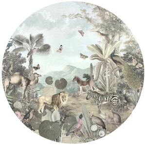 Komar Vliestapete Utopia, glatt, abstrakt, botanisch, (1 St), 125x125 cm (Breite x Höhe), rund und selbstklebend