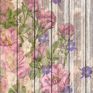 KOMAR Vliestapete Vintage Rose Tapeten (Breite x Höhe), Vliestapete, 100 cm Bahnbreite Gr. B/L: 5 m x 2,5 m, bunt Türtapeten